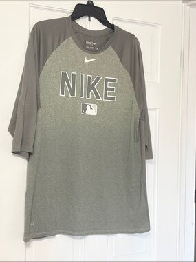 Nike Baseball Olive Green Raglan Short-Sleeve Performance Tee
